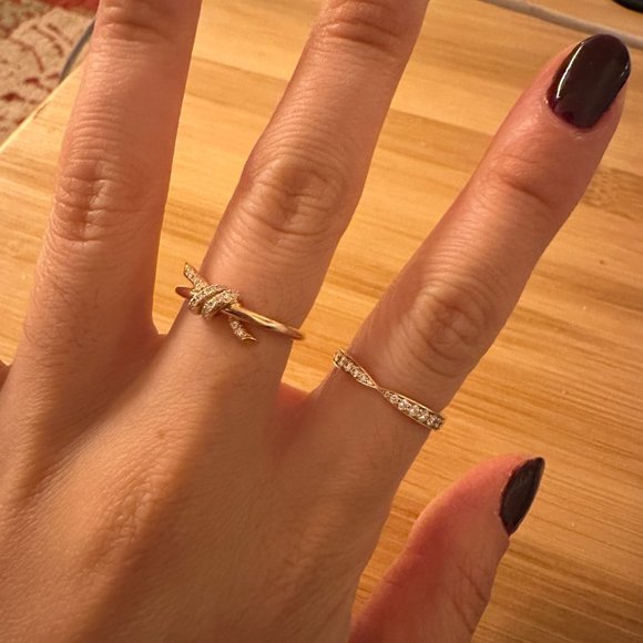 Tiffany Harmony Band Ring - Rose Gold with Diamonds (Size 5) - Picture 8 of 10